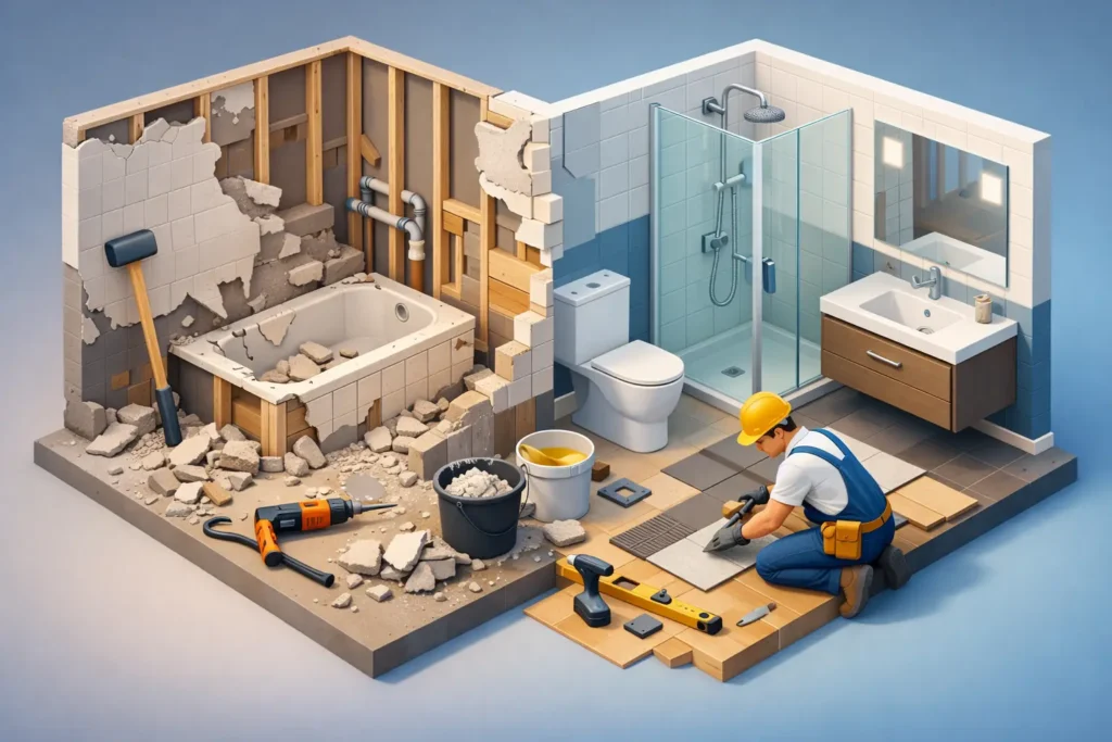 Bathroom Demolition and Rebuild Process